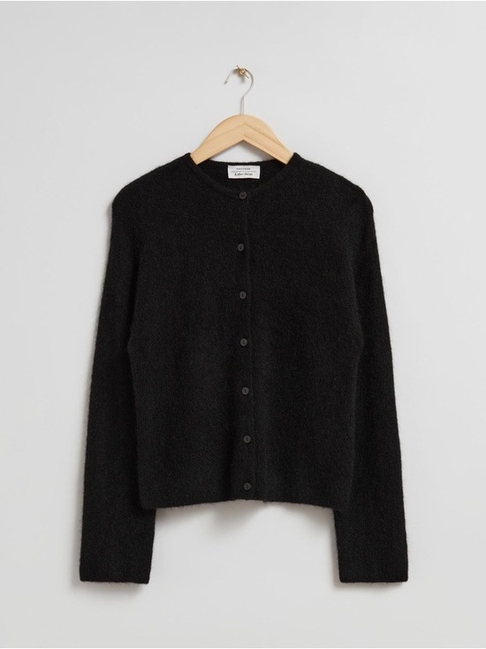 & Other Stories Sweaters - & Other Stories alpaca blend black Crewneck Button-Front Cardigan